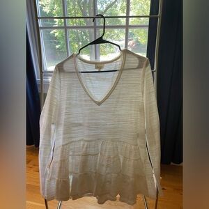 Anthropologie Deletta Cream Blouse/Shirt